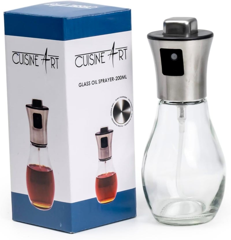 Cuisine Art Glass Oil Sprayer, 200ml Olive Oil Sprayer Mister, Olive Oil Spray Bottle, Kitchen Gadgets Accessories for Air Fryer, Oil Spritzer, Widely Used for Salad Making, Baking, Frying, BBQ - Image 2